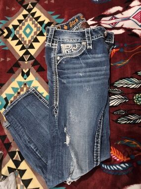 Rock Revival Distressed Blue Women's Jeans